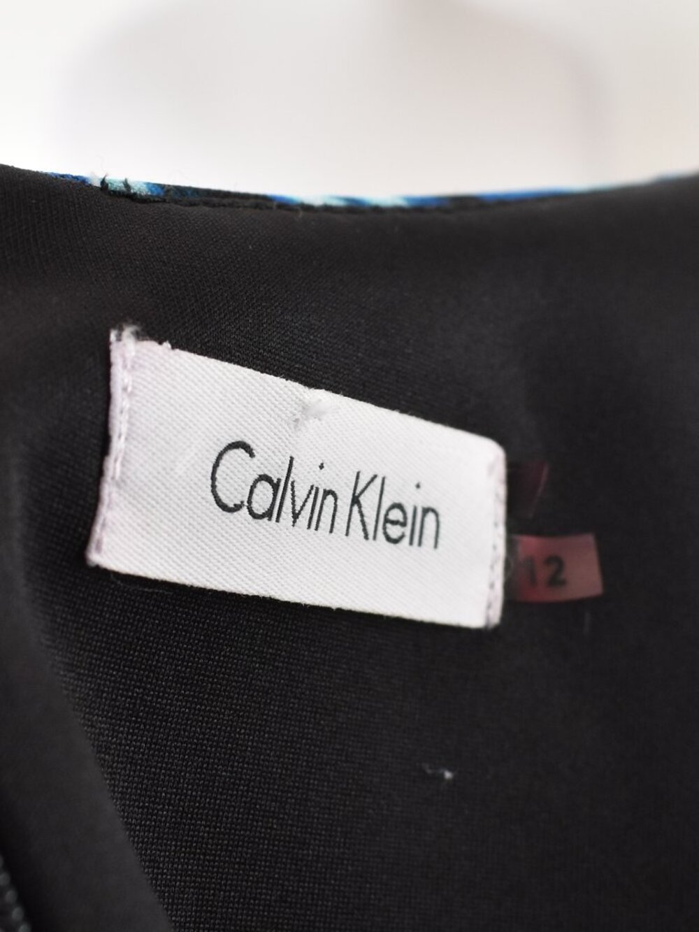 Calvin Klein Colorblock Printed Scuba Sheath Dress - 12 - Picture 8 of 8